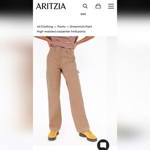 Aritzia Greenwich High-Waist Carpenter Pants — Brown